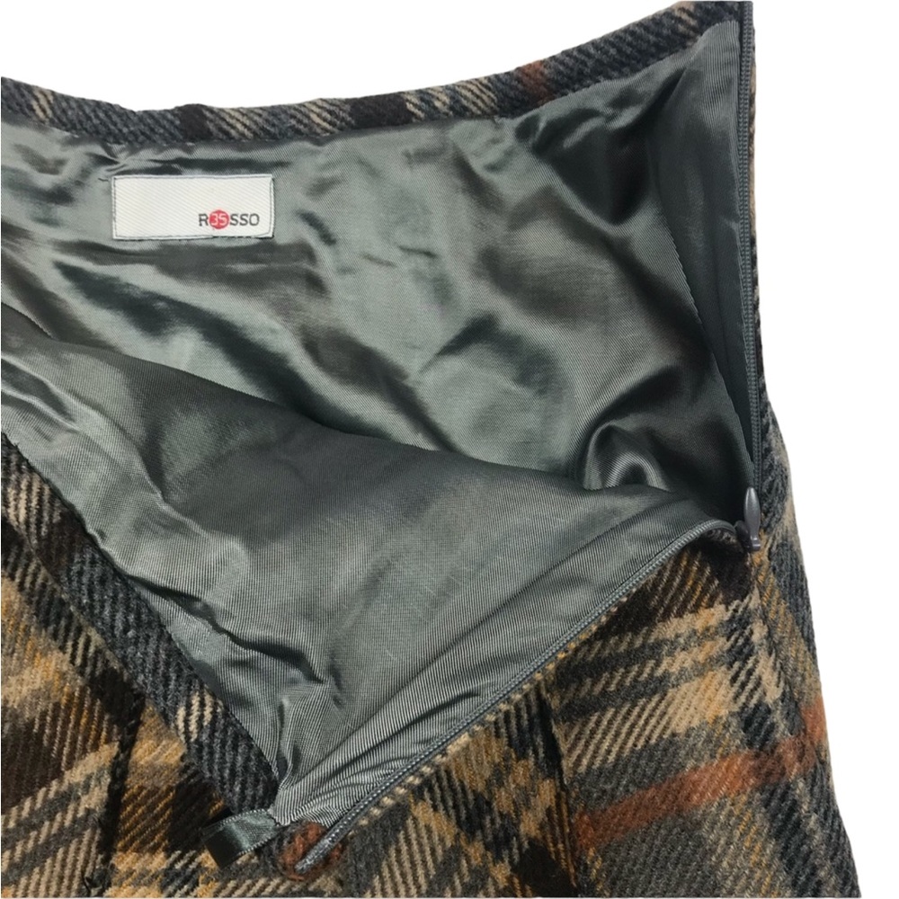 R35SSO ‘Made in Italy’ Wool Plaid Pleated Skirt - Picture 9 of 15